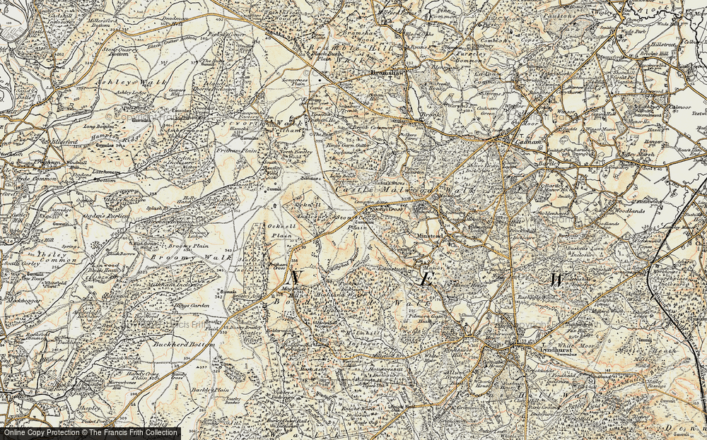 Old Map of Stoney Cross, 1897-1909 in 1897-1909