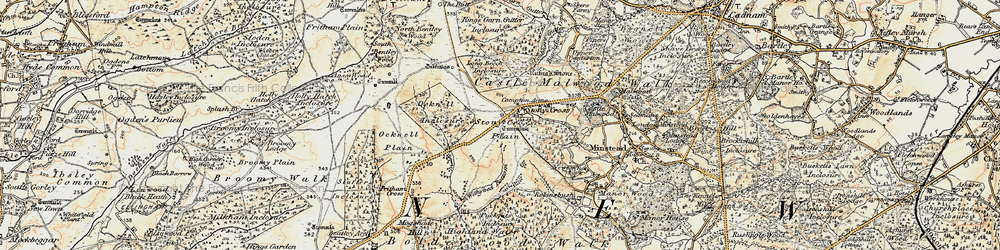 Old map of Stoney Cross in 1897-1909