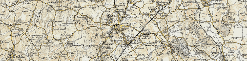 Old map of Stoney Hill in 1901-1902