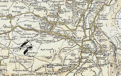 Old map of Stoney Middleton in 1902-1903