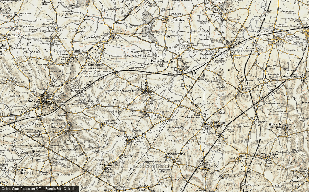 Old Map of Historic Map covering Stoney Cove in 1901-1903