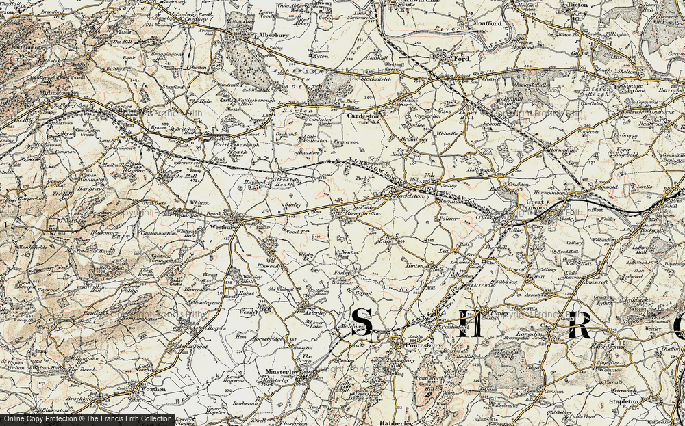Old Map of Historic Map covering Stretton Heath in 1902