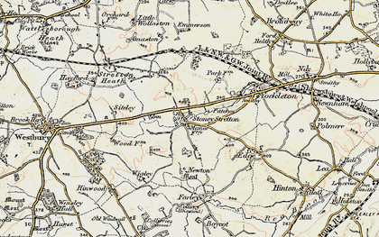 Old map of Stoney Stretton in 1902