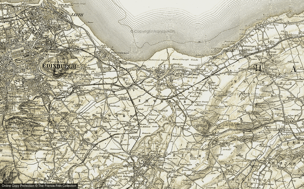 Old Map of Historic Map covering Old Craighall in 1903-1904