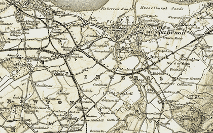 Old map of Stoneybank in 1903-1904