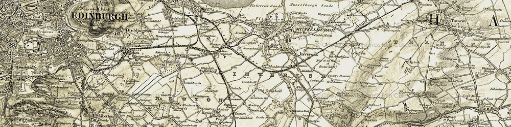 Old map of Old Craighall in 1903-1904
