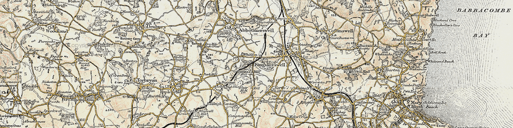Old map of Whiddon in 1899