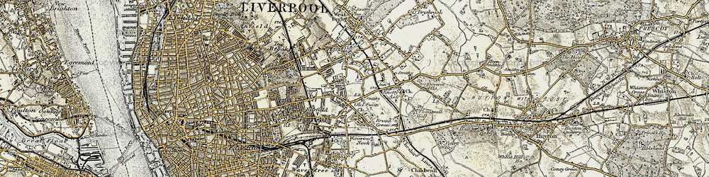 Old map of Stoneycroft in 1902-1903