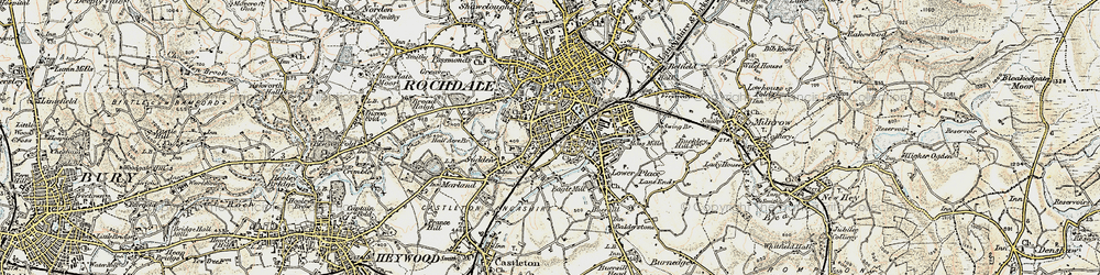 Old map of Stoneyfield in 1903