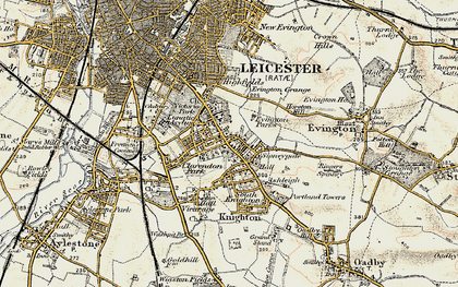 Old map of Stoneygate in 1901-1903