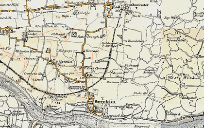 Old map of Stoneyhills in 1898