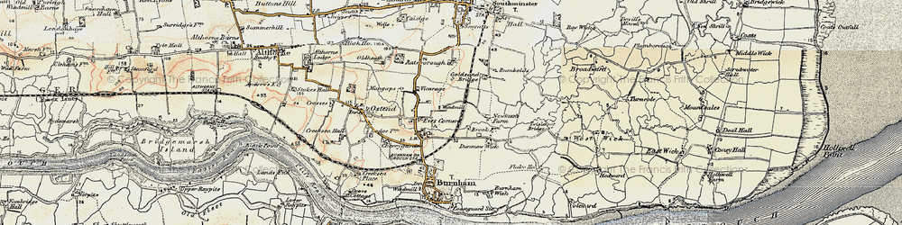 Old map of Stoneyhills in 1898