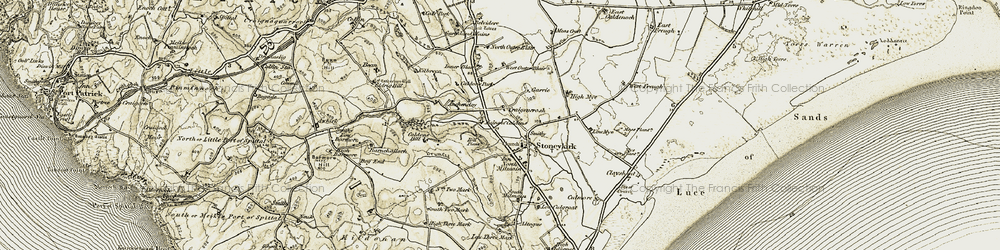 Old map of Allivo Burn in 1905