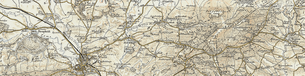 Old map of Stoneylane in 1901-1902