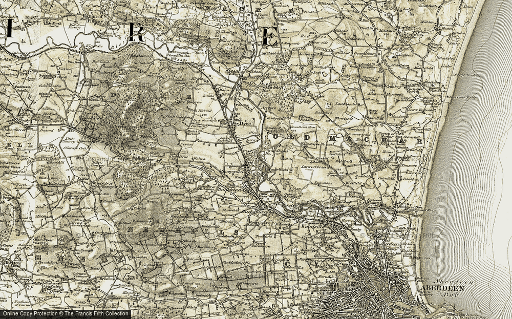 Old Map of Stoneywood, 1909 in 1909