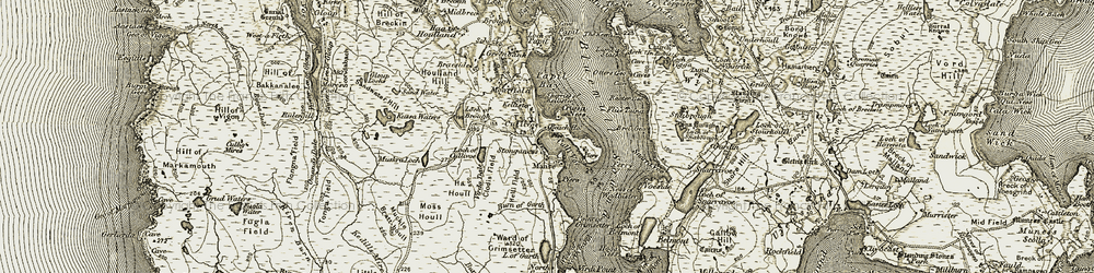 Old map of Stonganess in 1912