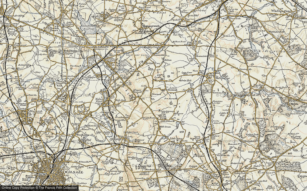 Old Map of Stonnall, 1902 in 1902