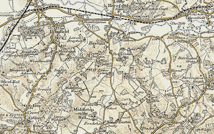 Old map of Brimfield Hill in 1901-1902