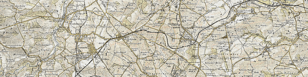 Old map of Stony Heap in 1901-1904