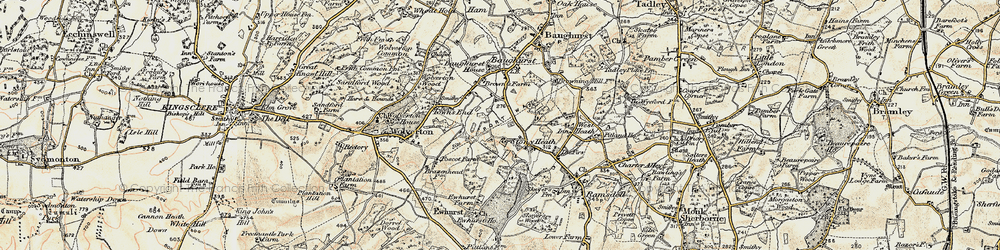 Old map of Stony Heath in 1897-1900