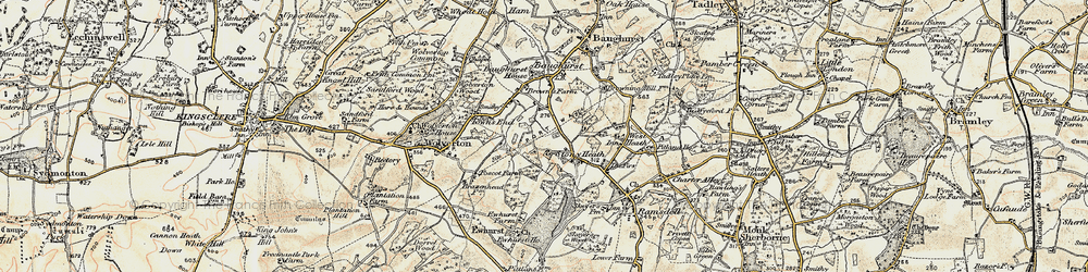Old map of Ewhurst Park in 1897-1900
