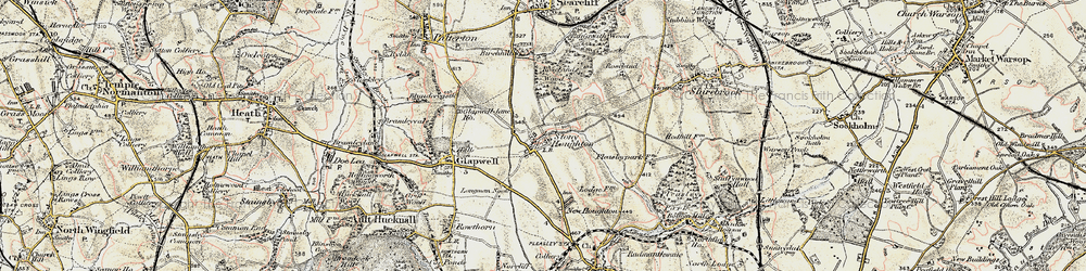 Old map of Stony Houghton in 1902-1903