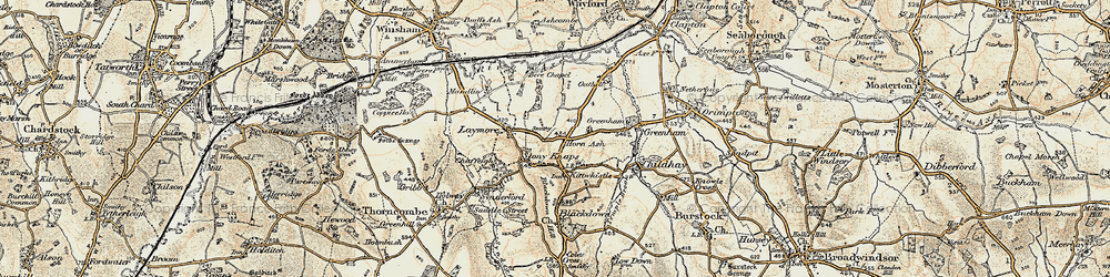 Old map of Stony Knaps in 1898-1899