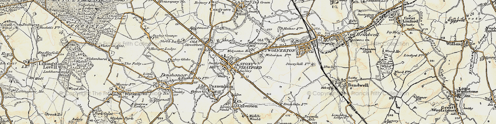 Old map of Stony Stratford in 1898-1901