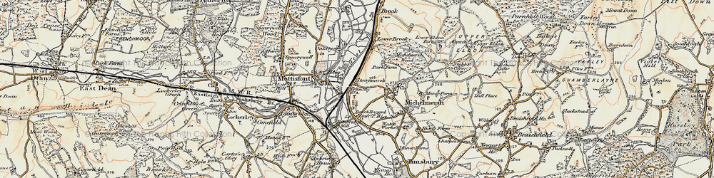 Old map of Stonymarsh in 1897-1900