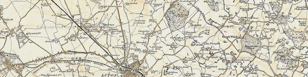 Old map of Butterfield Green in 1898-1899
