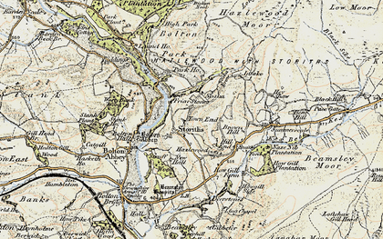 Old map of Storiths in 1903-1904