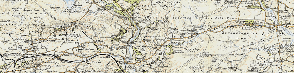 Old map of Storiths in 1903-1904