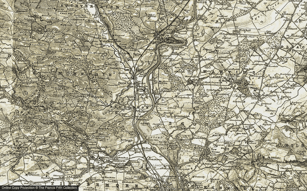 Old Map of Stormontfield, 1907-1908 in 1907-1908
