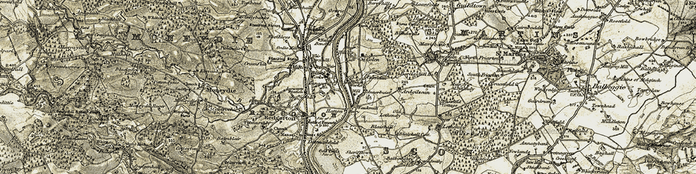 Old map of Stormontfield in 1907-1908