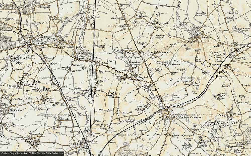 Old Map of Stotfold, 1898-1901 in 1898-1901