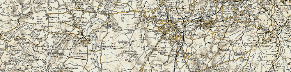 Old map of Stourbridge in 1901-1902