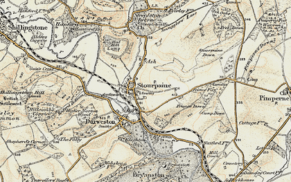 Old map of Stourpaine in 1897-1909