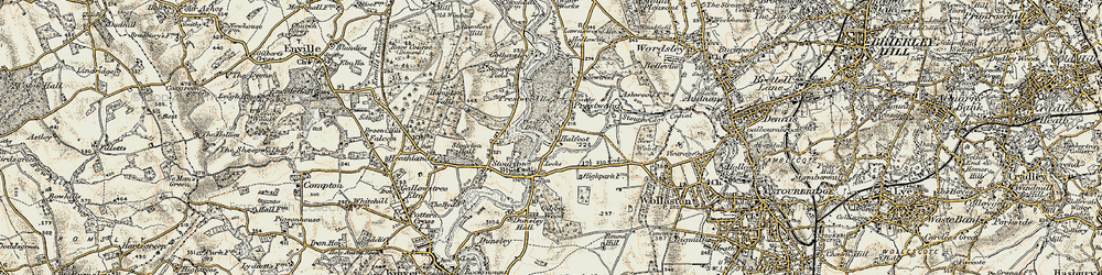 Old map of Stourton in 1901-1902