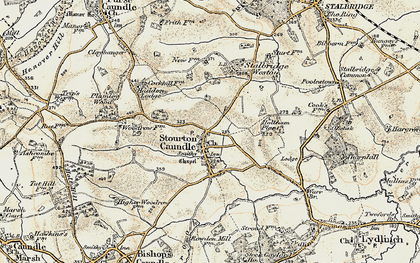 Old map of Stourton Caundle in 1897-1909
