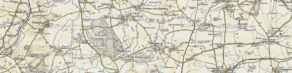 Old map of Lanes End Fm in 1899-1901