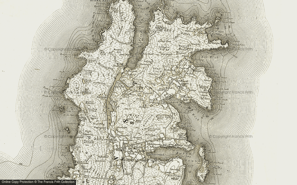 Old Map of Historic Map covering Budigarth in 1912