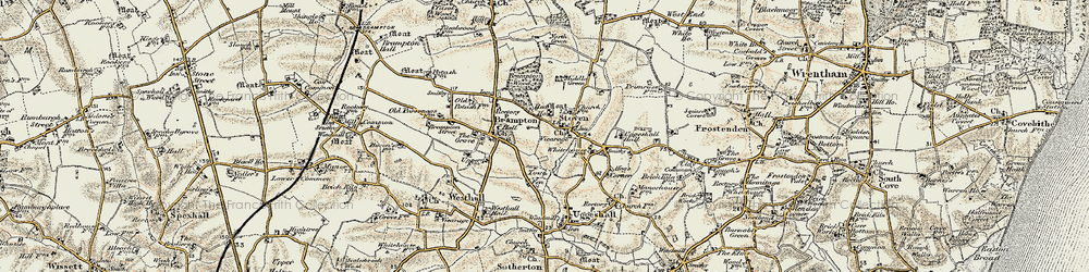 Old map of Stoven in 1901-1902