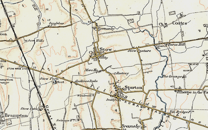 Old map of Stow in 1902-1903