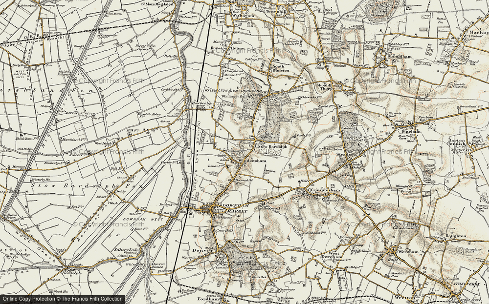 Old Map of Stow Bardolph, 1901-1902 in 1901-1902