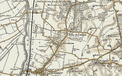 Old map of Stow Bardolph in 1901-1902