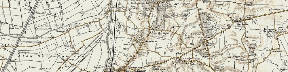 Old map of Stow Bardolph in 1901-1902