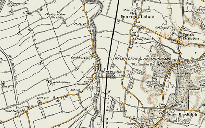 Old map of Stow Bridge in 1901-1902