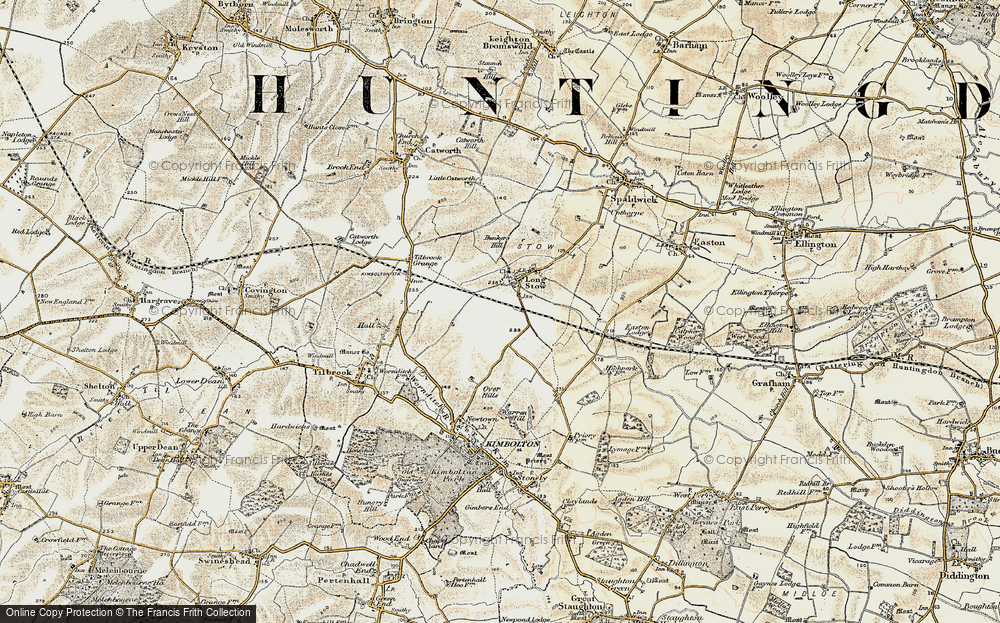 Old Map of Stow Longa, 1901 in 1901