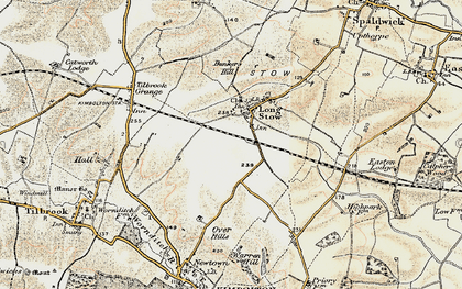 Old map of Stow Longa in 1901