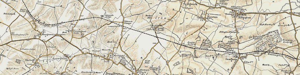 Old map of Stow Longa in 1901